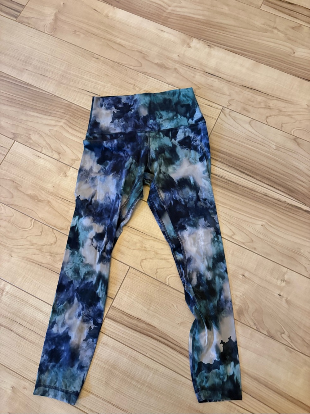 lululemon athletica Women's Tie-Dye Performance Leggings - Blue Teal Black